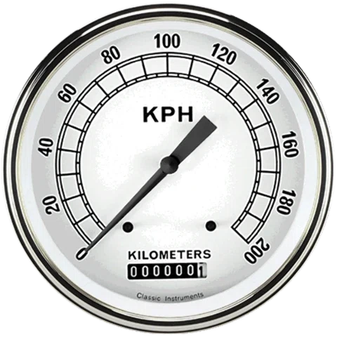 Classic White 4 5_8_ Speedometer CW58SLF